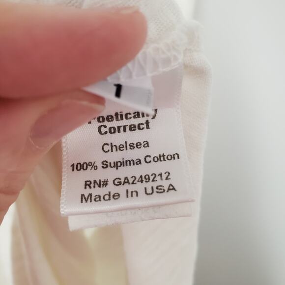 PJ Harlow Poetically Correct Chelsea Dress Pima Cotton White (S-M) Minimalist - Picture 7 of 13